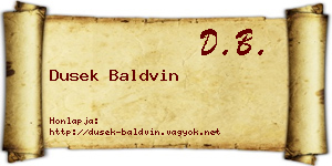 Dusek Baldvin névjegykártya